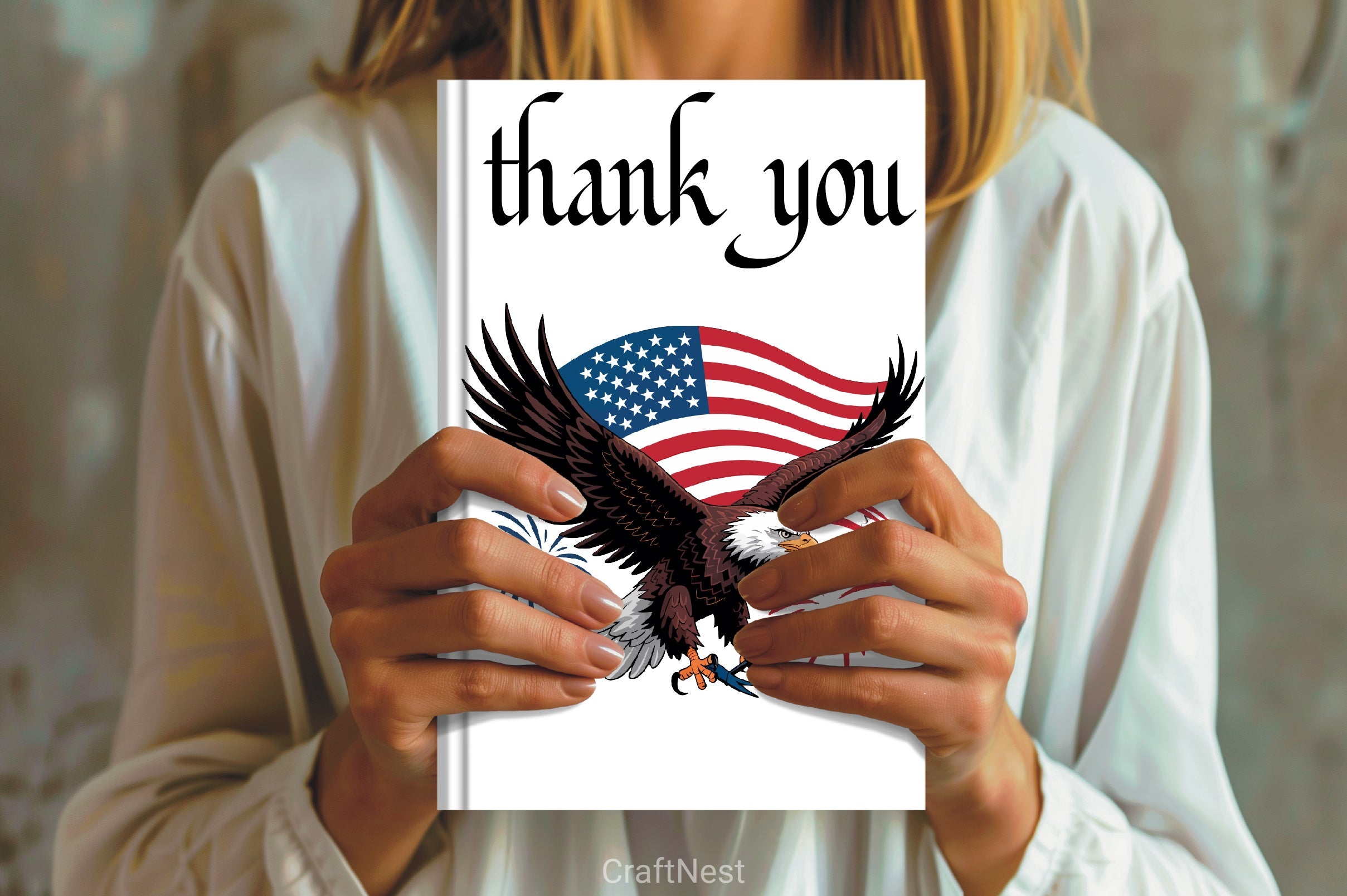 Bald Eagle with Flag & Fireworks Clipart Bundle - CraftNest - Digital Crafting and Art