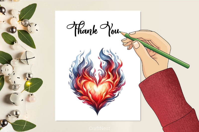 Flaming Heart Clipart Bundle 11 - CraftNest - Digital Crafting and Art