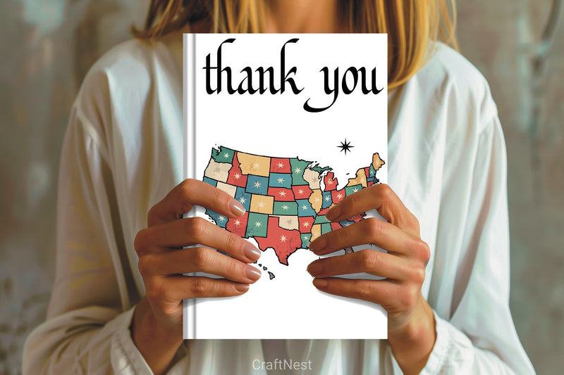 Retro USA Map Colorful States Clipart Bundle - CraftNest - Digital Crafting and Art