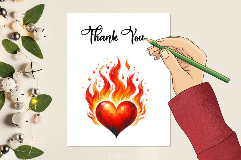 Flaming Heart Clipart Bundle 10 - CraftNest - Digital Crafting and Art