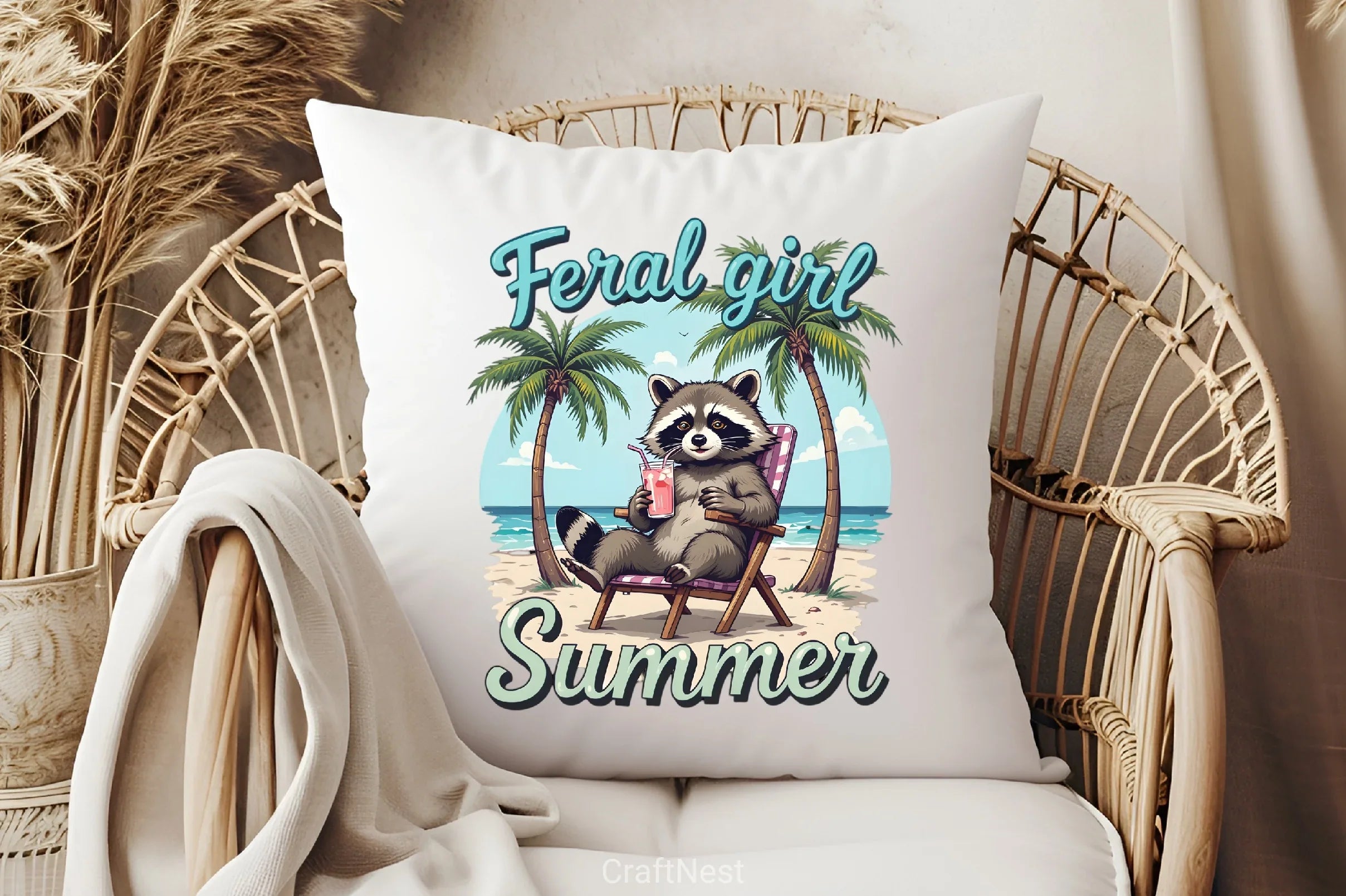 Feral Girl Summer Raccoon Shirt Clipart Bundle - CraftNest - Digital Crafting and Art