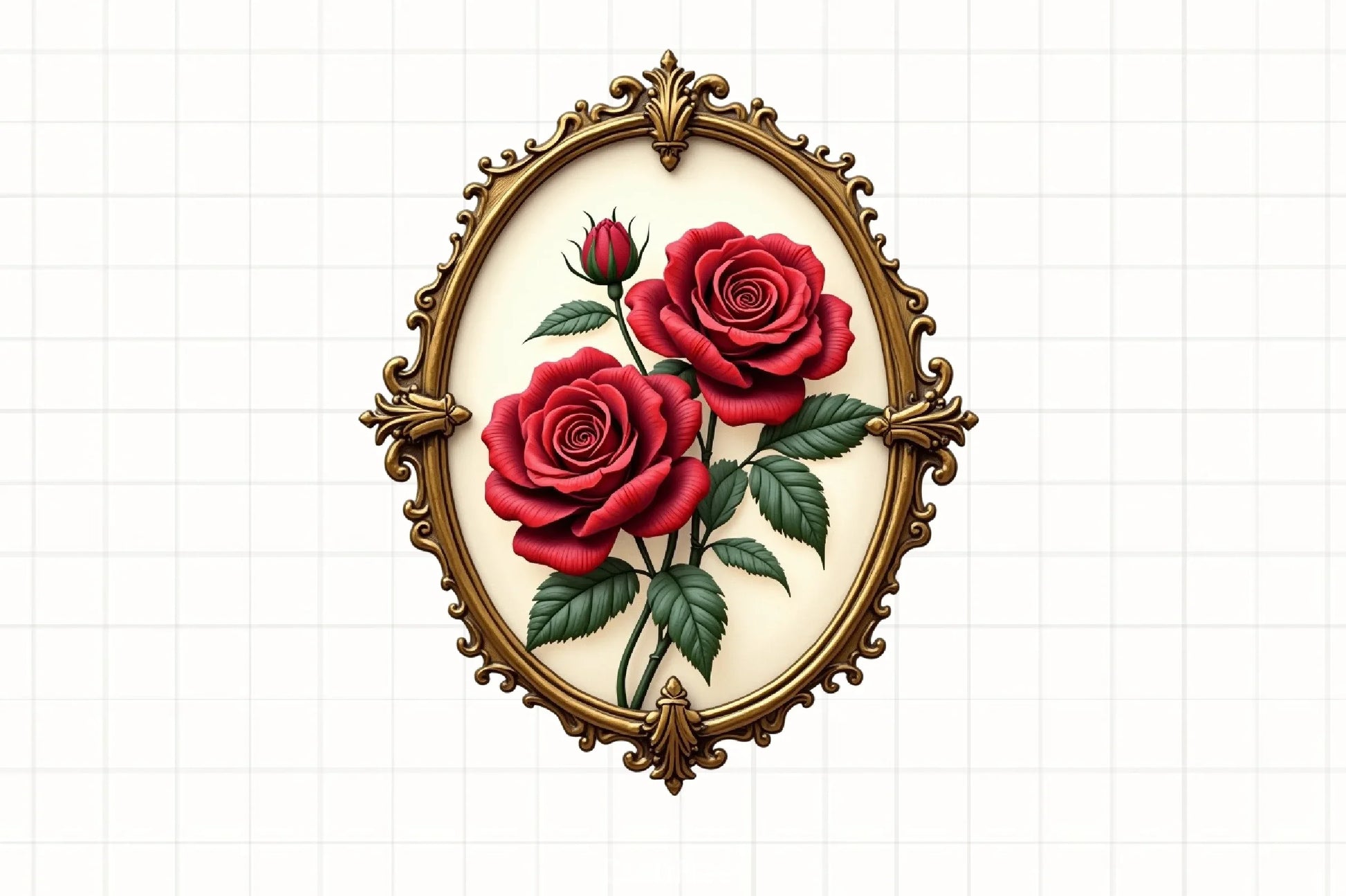 Red Roses Lithograph Clipart Bundle - CraftNest - Digital Crafting and Art