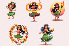 Hula Girl Clipart Bundle 3 - CraftNest - Digital Crafting and Art