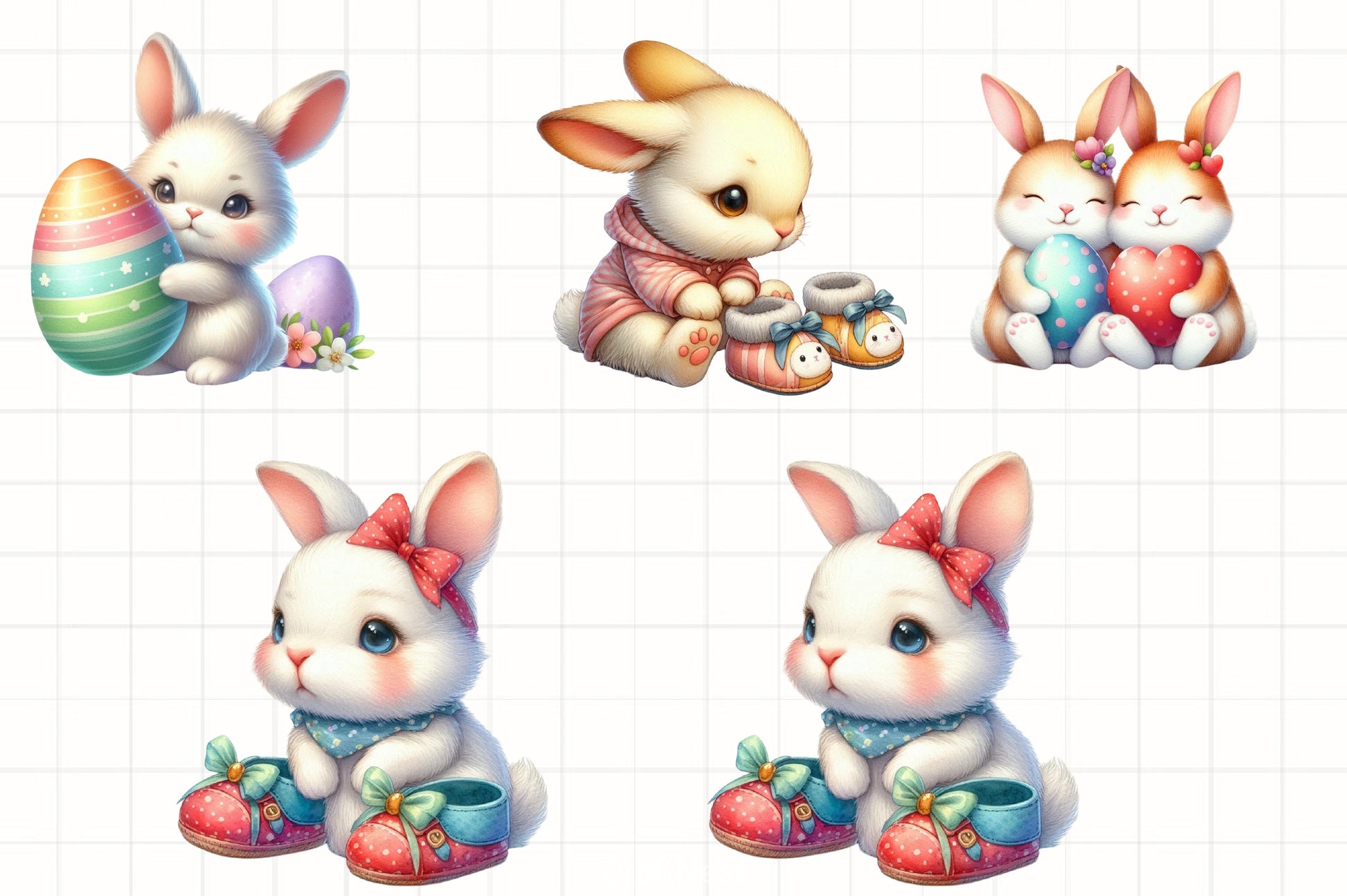 Cute Easter Bunny Clipart Bundle 50 - CraftNest - Digital Crafting and Art