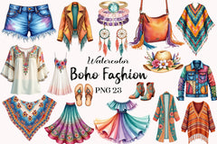 Boho Fashion Clipart Bundle 1 - CraftNest - Digital Crafting and Art