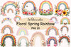 Floral Spring Rainbow Clipart Bundle