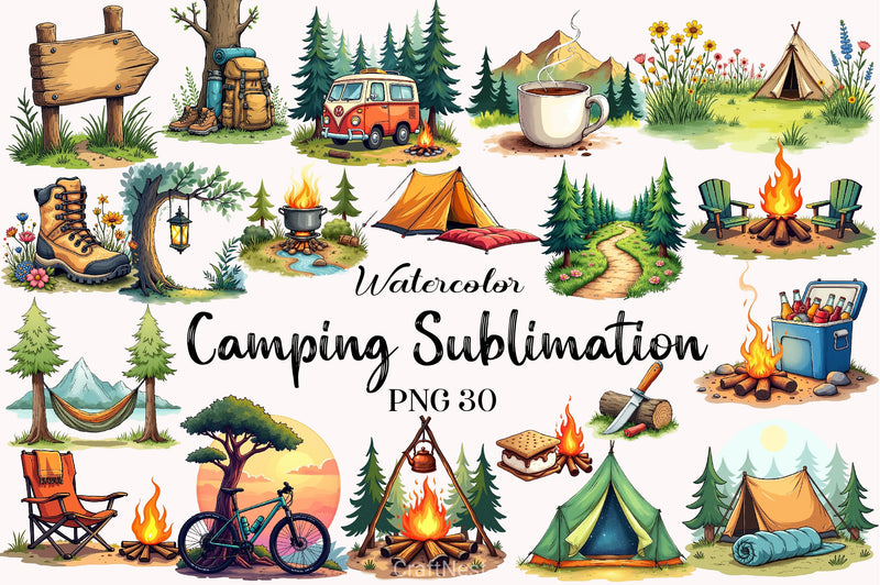 Camping Clipart Bundle - CraftNest - Digital Crafting and Art
