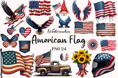 American Flag Clipart Bundle - CraftNest - Digital Crafting and Art