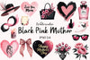 Black & Pink Mother's Day Clipart Bundle