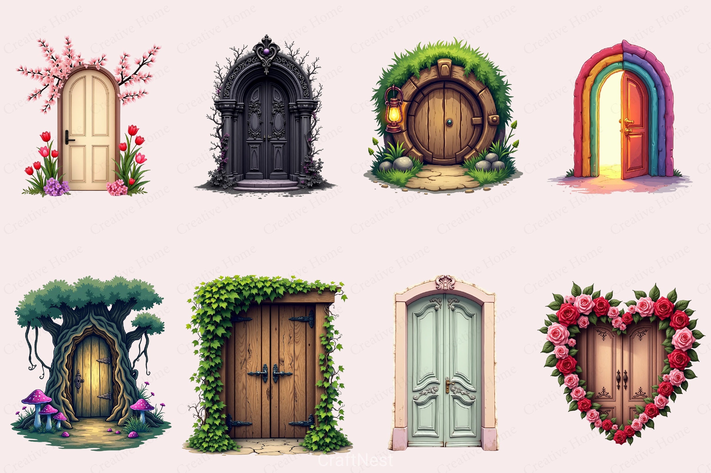 Door Clipart Bundle 2 - CraftNest - Digital Crafting and Art
