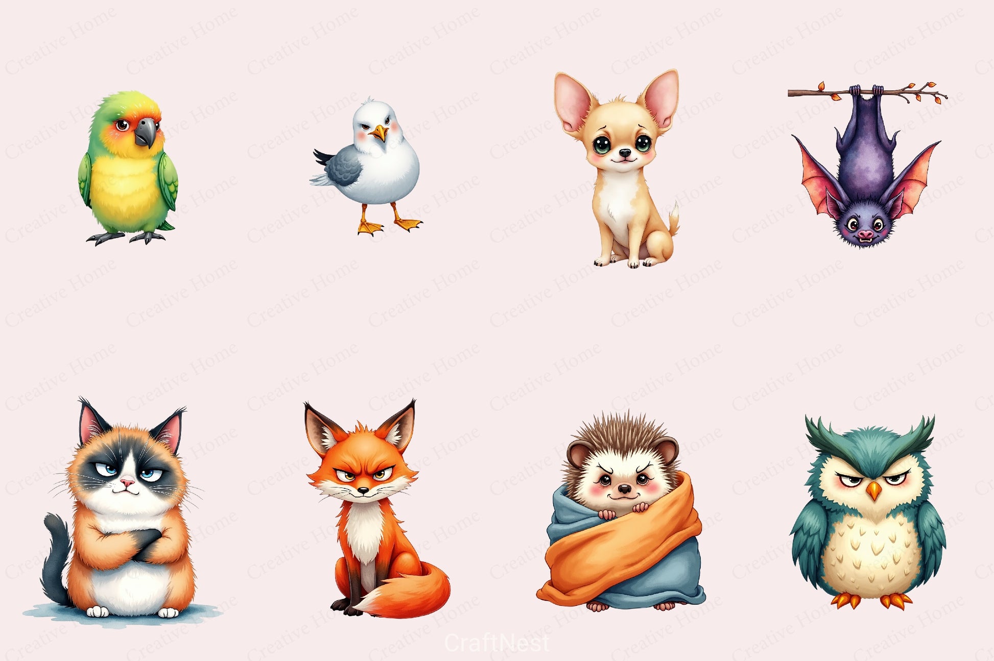 Cheeky Grumpy Animals Clipart Bundle 26 - CraftNest - Digital Crafting and Art