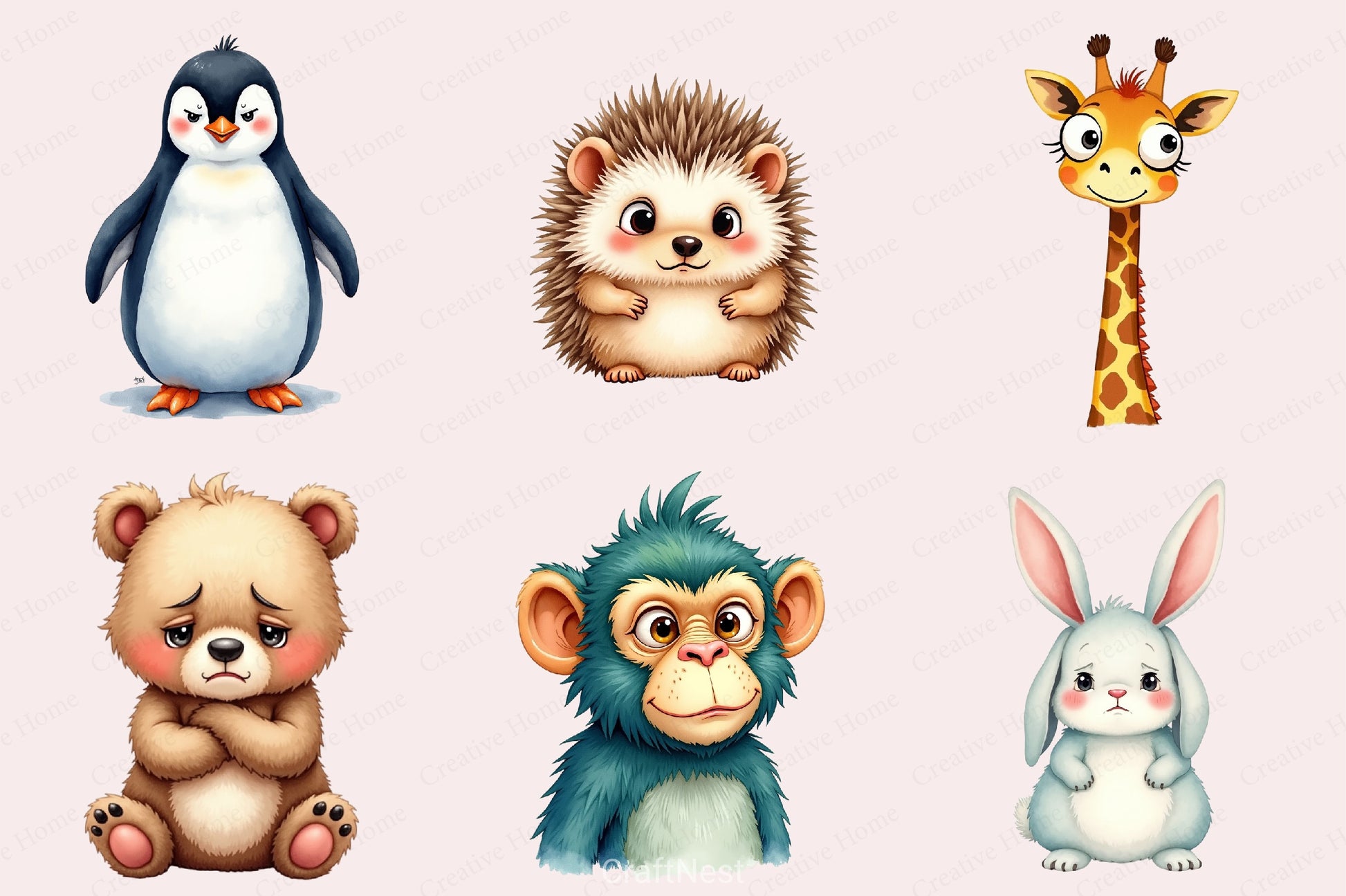 Cheeky Grumpy Animals Clipart Bundle 26 - CraftNest - Digital Crafting and Art