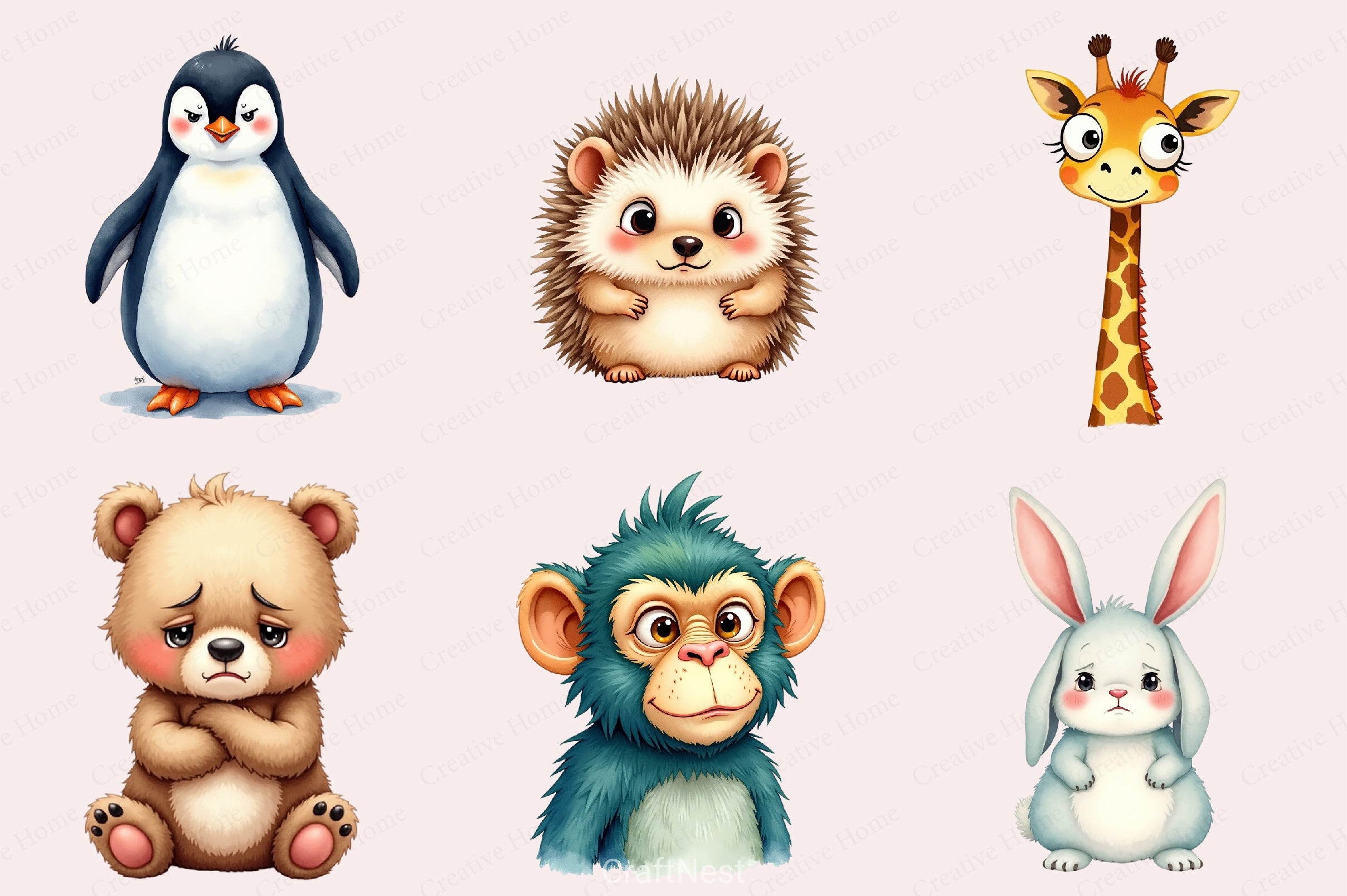Cheeky Grumpy Animals Clipart Bundle 26 - CraftNest - Digital Crafting and Art