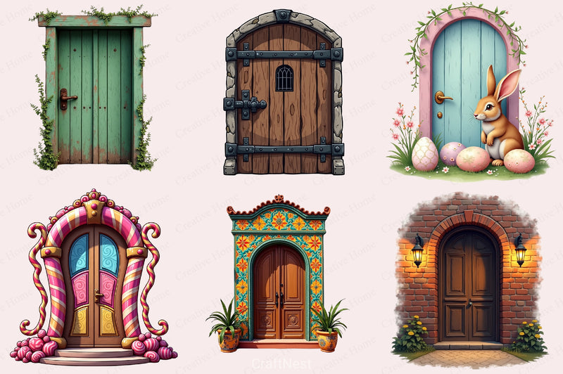 Door Clipart Bundle 2 - CraftNest - Digital Crafting and Art