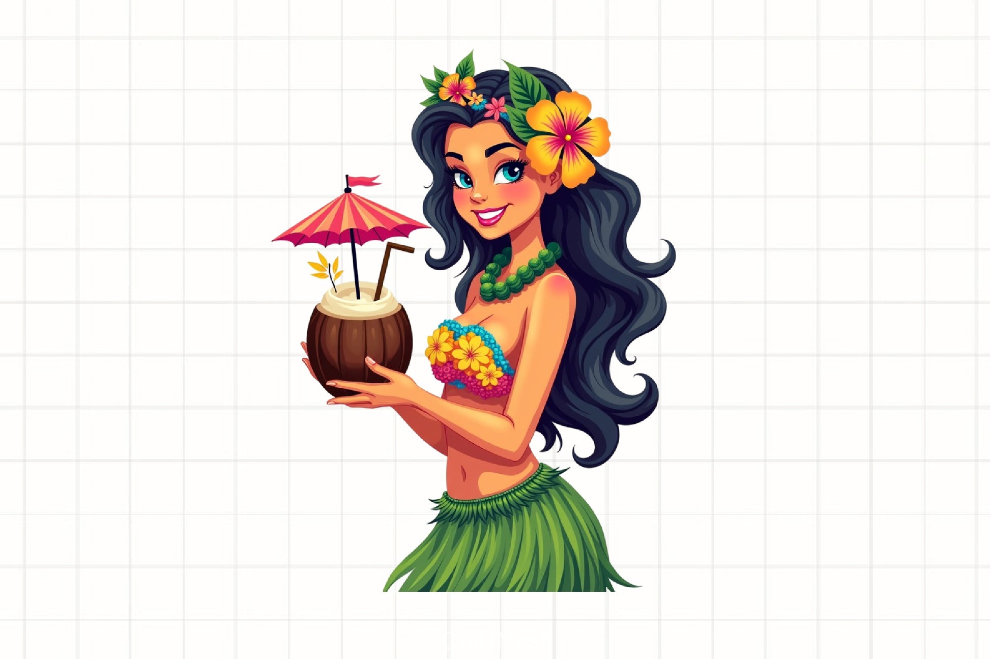 Tiki Hula Girl Luau Clipart Bundle - CraftNest - Digital Crafting and Art