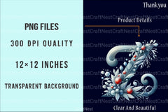 Christmas Alphabet Numbers Reindeer Santa Snowman Clipart Bundle - CraftNest - Digital Crafting and Art