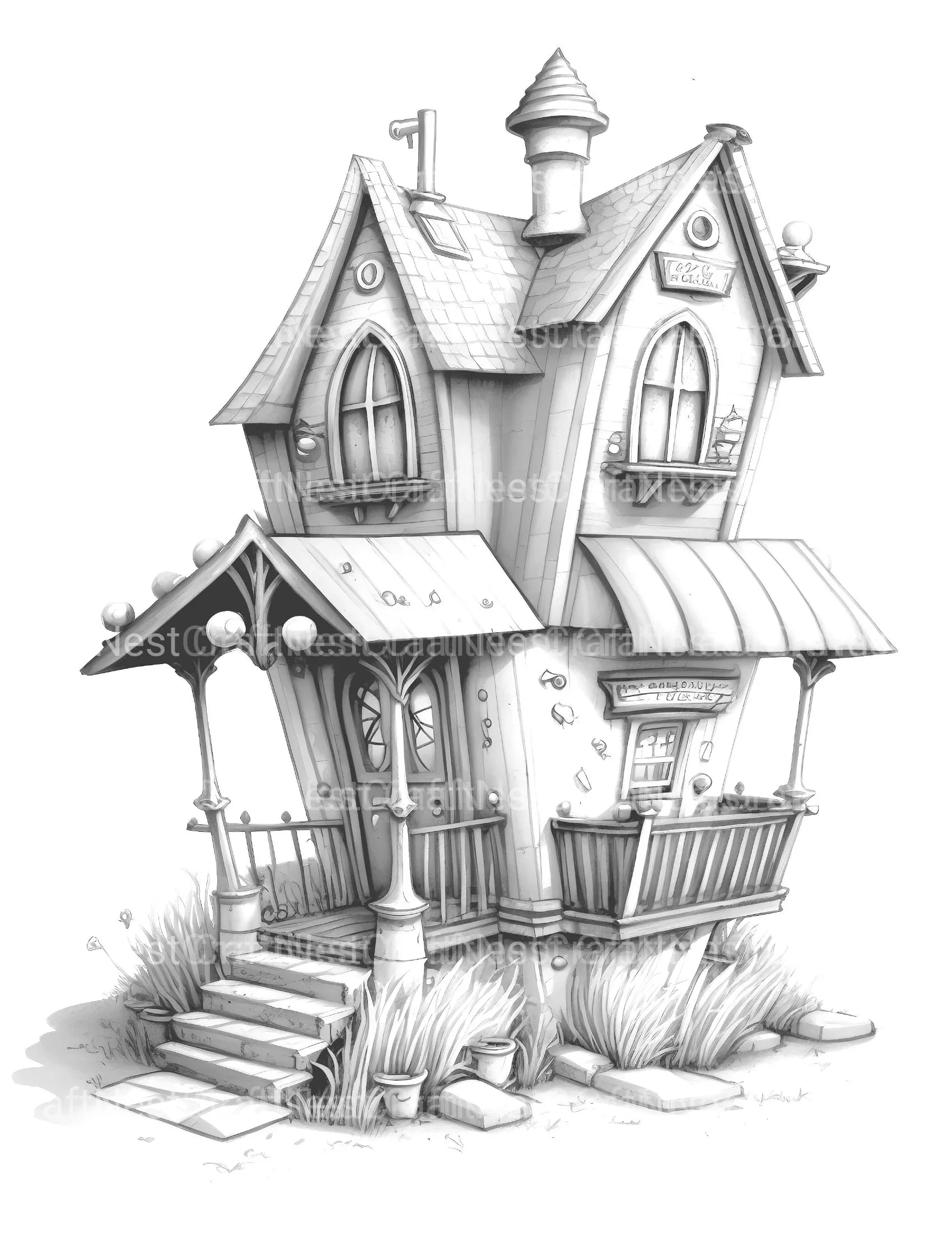 Ranch Tiny House Coloring Book - CraftNest - Digital Crafting and Art