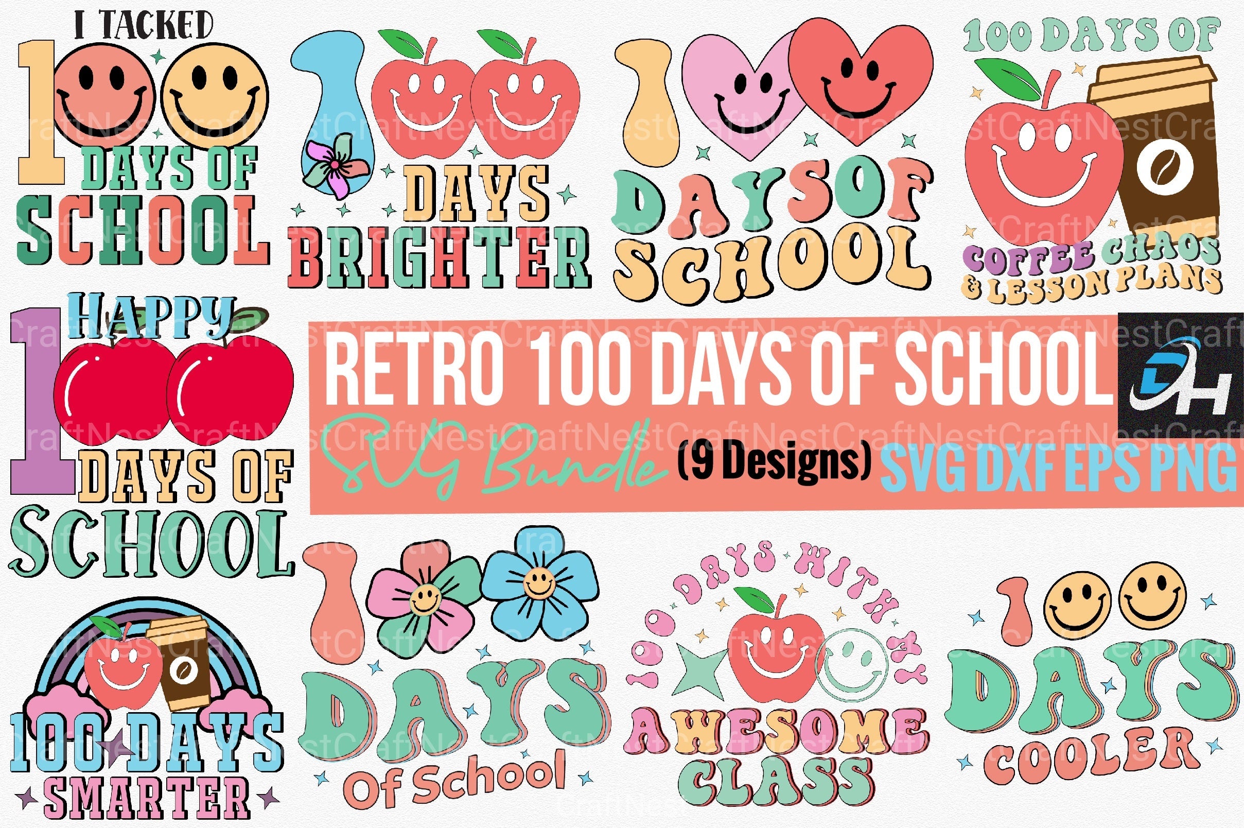 Retro Days of School Bundle 1 - CraftNest - Digital Crafting and Art