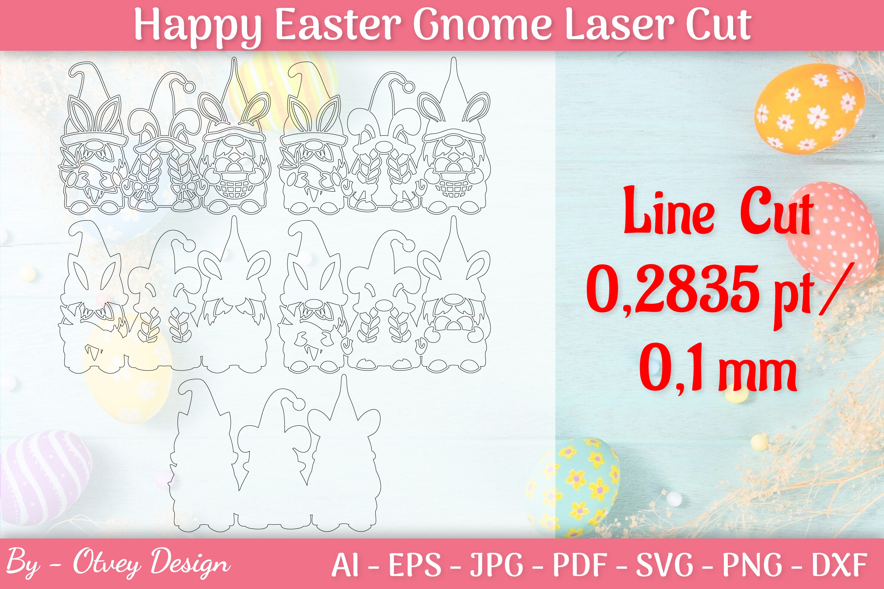 Easter Gnome Laser Cut SVG Bundle 2 - CraftNest - Digital Crafting and Art