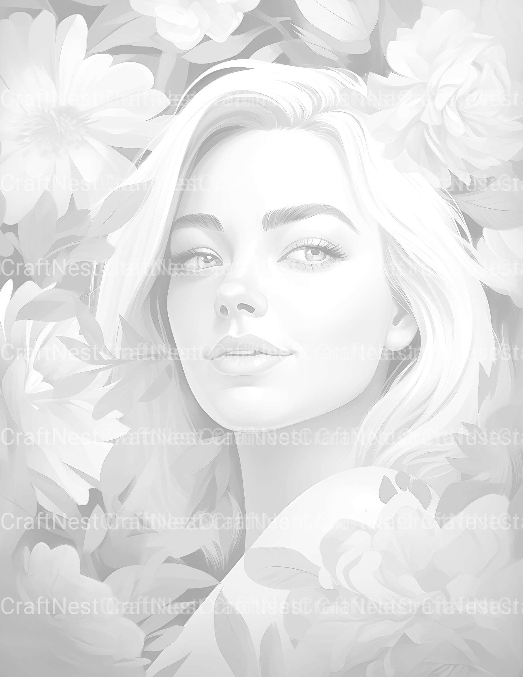 Beautiful Woman Coloring Book - CraftNest - Digital Crafting and Art