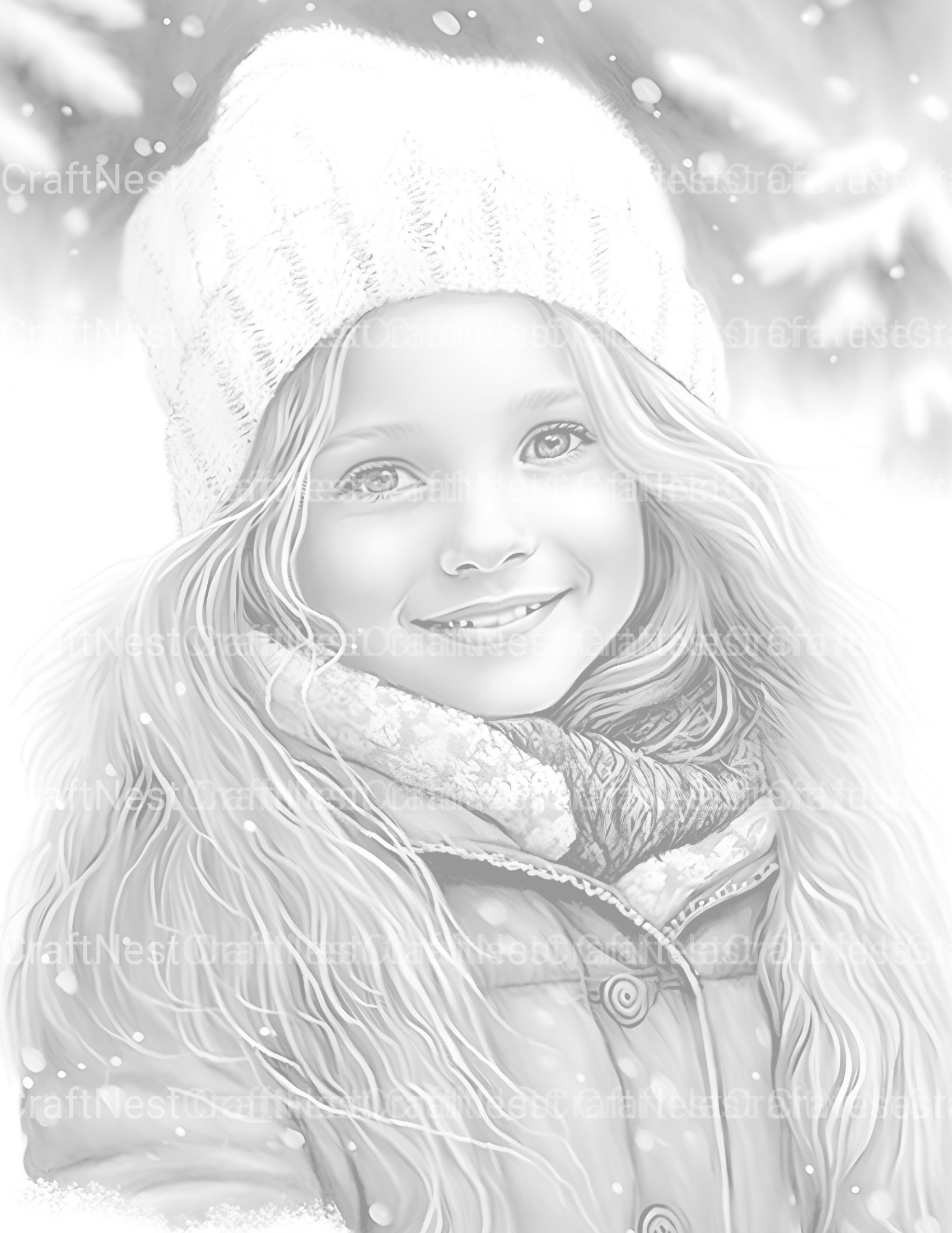Winter Girl Coloring Book - CraftNest - Digital Crafting and Art