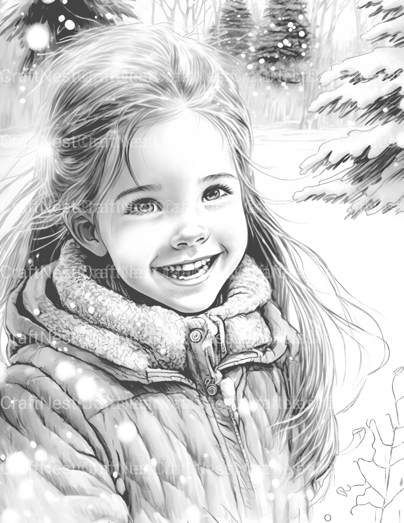 Winter Girl Coloring Book - CraftNest - Digital Crafting and Art