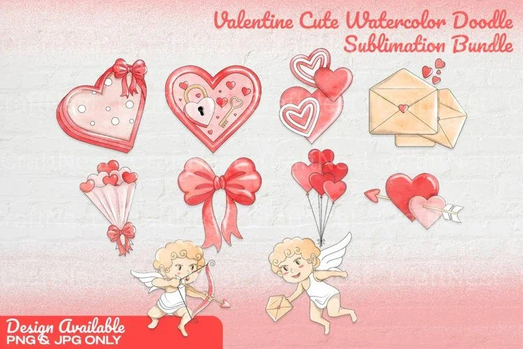Valentine Cute Doodle Clipart Bundle - CraftNest - Digital Crafting and Art