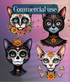 Dia de los Muertos Cats Clipart Bundle - CraftNest - Digital Crafting and Art
