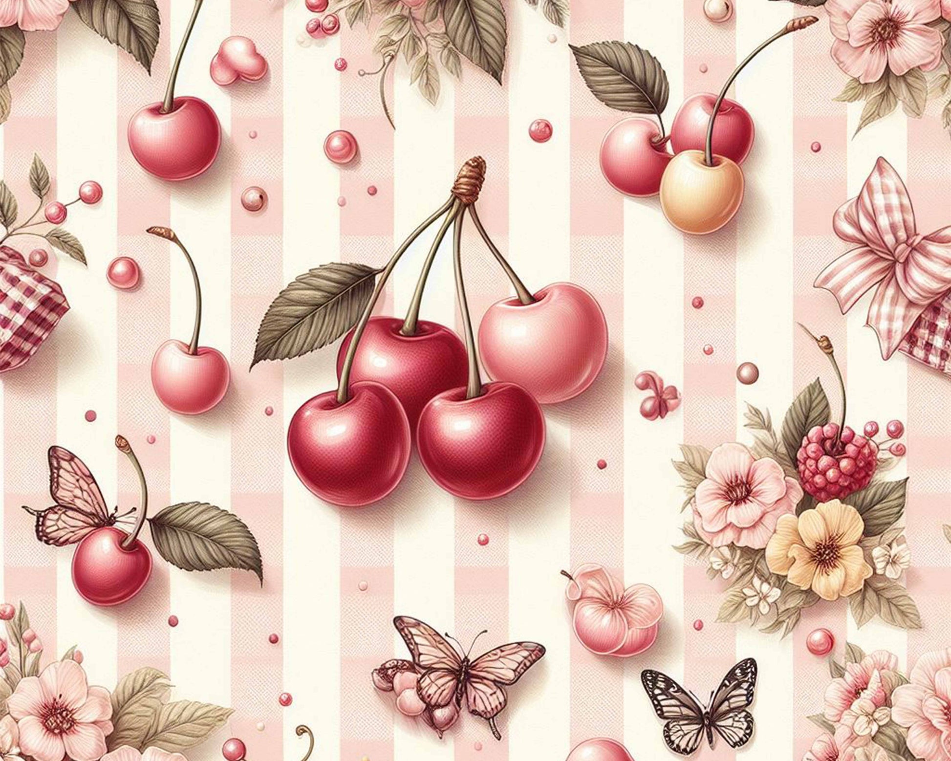 Cherry Seamless Digital Paper - CraftNest - Digital Crafting and Art