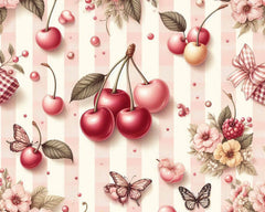Cherry Seamless Digital Paper - CraftNest - Digital Crafting and Art