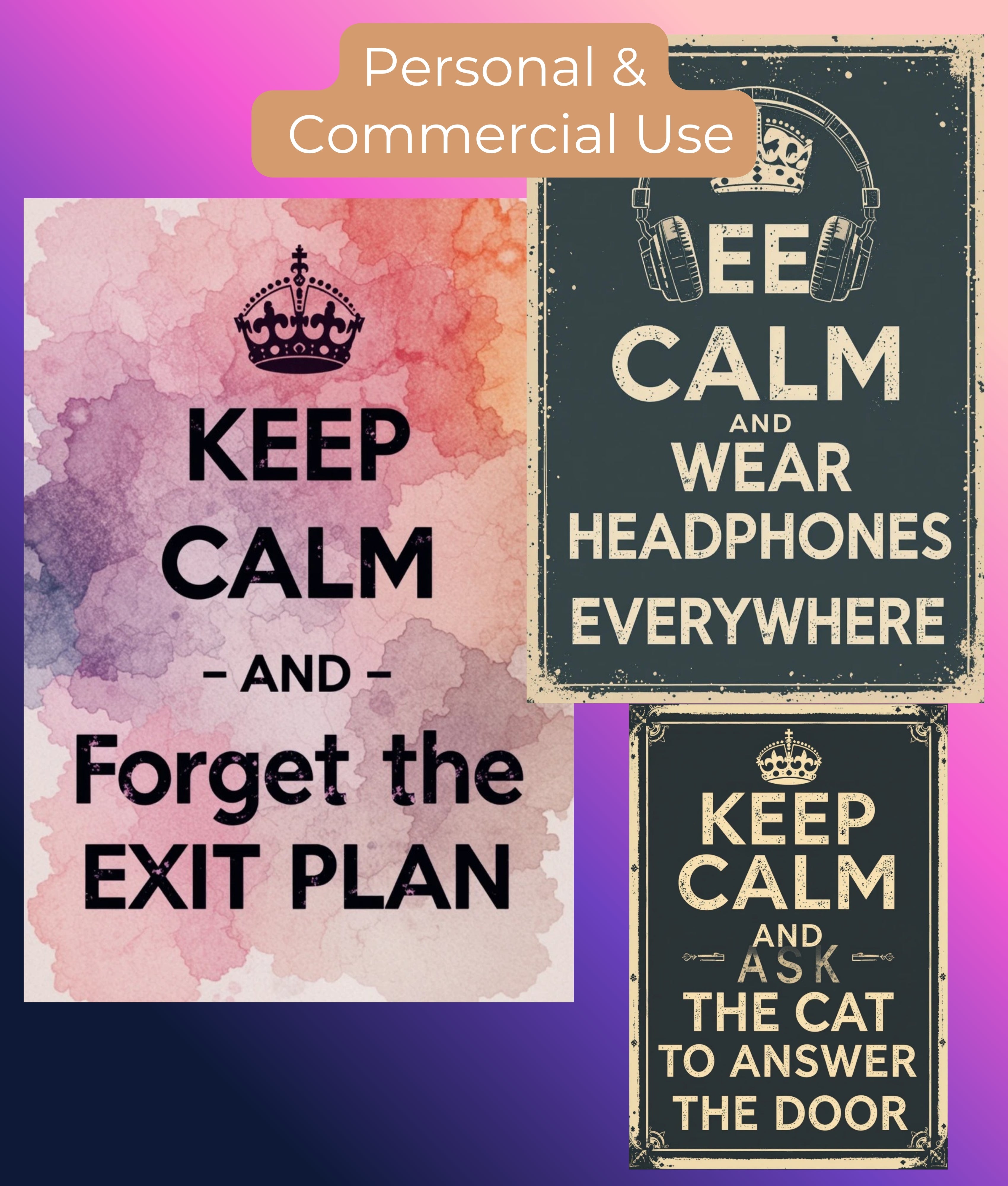 Anxiety Wall Art Clipart Bundle