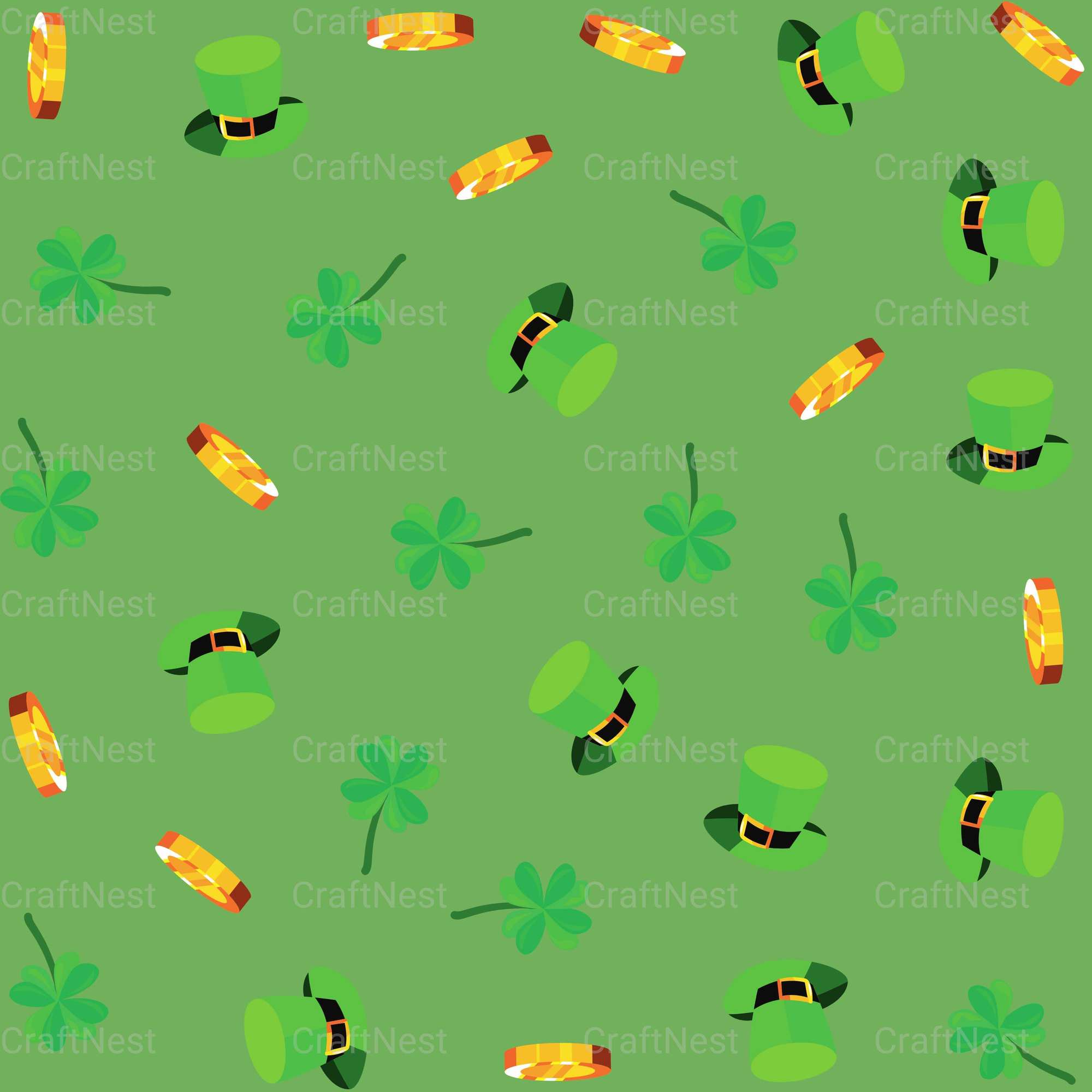 St. Patrick's Day Seamless Digital Paper - CraftNest - Digital Crafting and Art