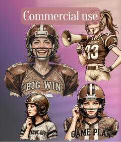Vintage Football Portrait Clipart Bundle - CraftNest - Digital Crafting and Art