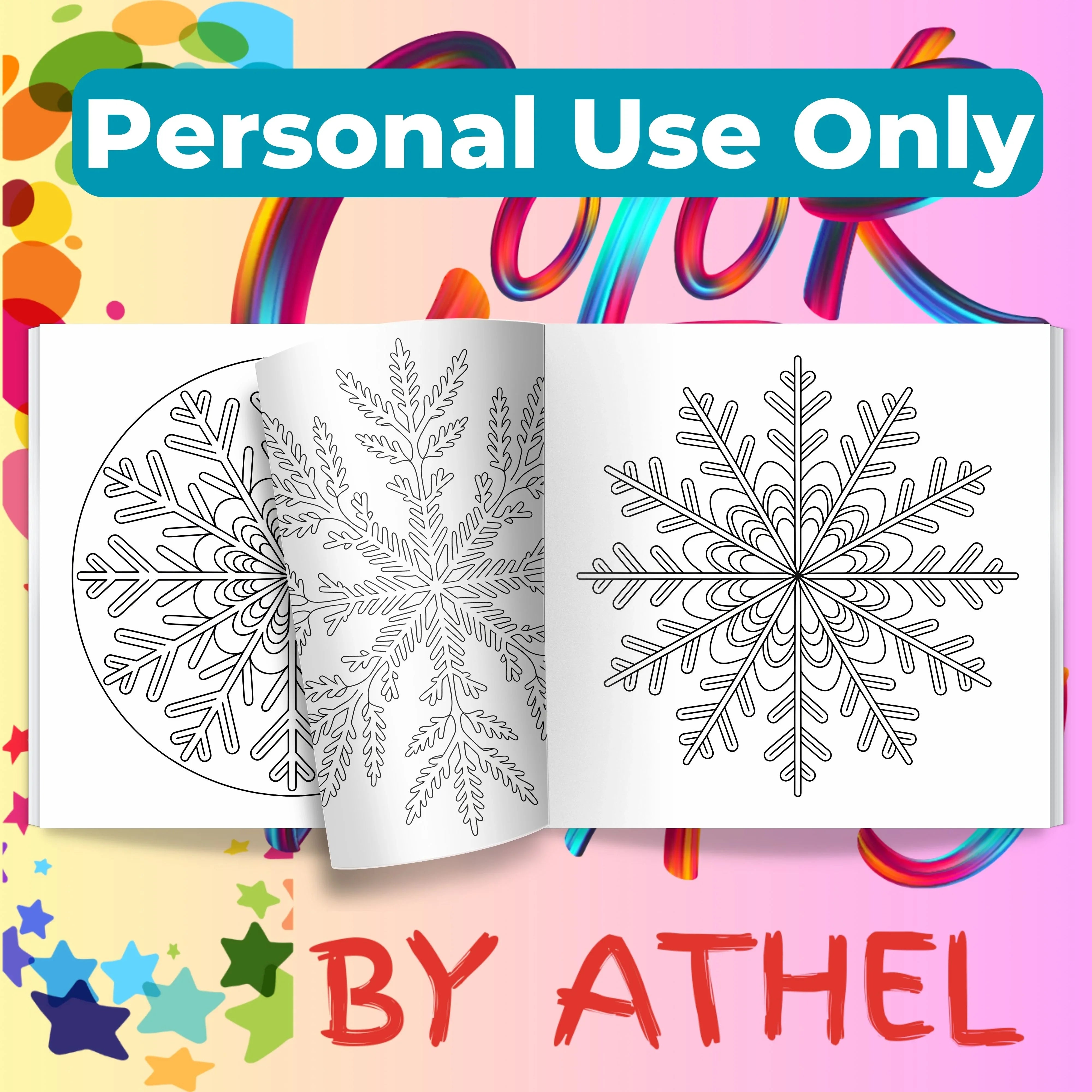 Snowflake Mandala Coloring Book Bundle - CraftNest - Digital Crafting and Art