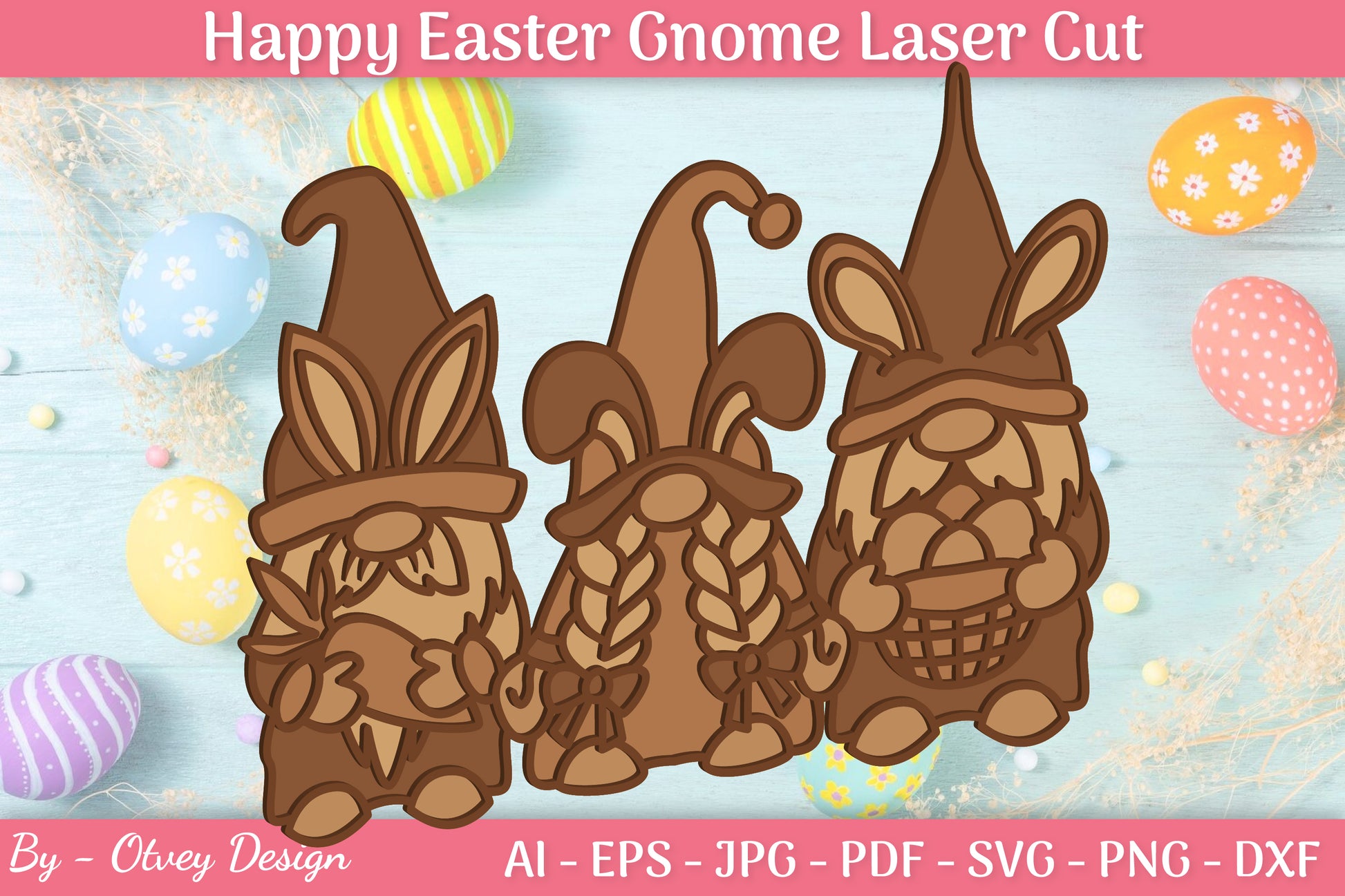 Easter Gnome Laser Cut SVG Bundle 2 - CraftNest - Digital Crafting and Art
