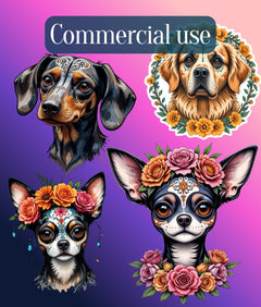 Dia de los Muertos Dogs Clipart Bundle - CraftNest - Digital Crafting and Art