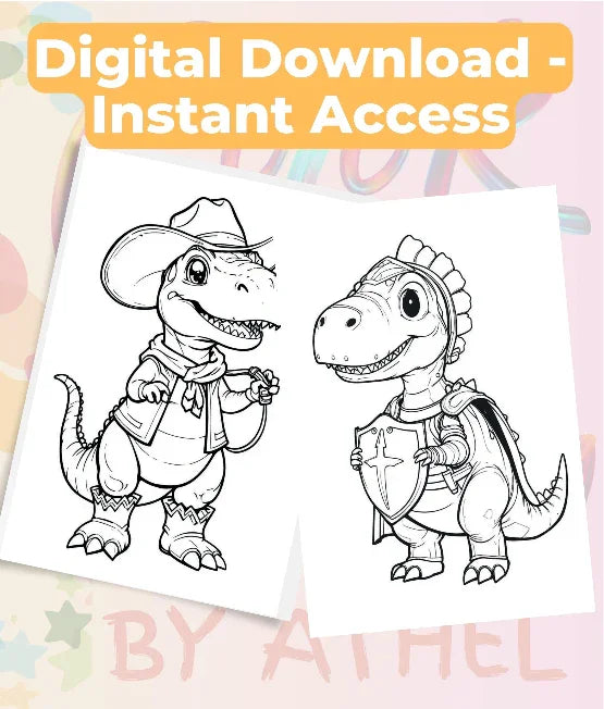 Dinosaur Coloring Books Bundle - CraftNest - Digital Crafting and Art