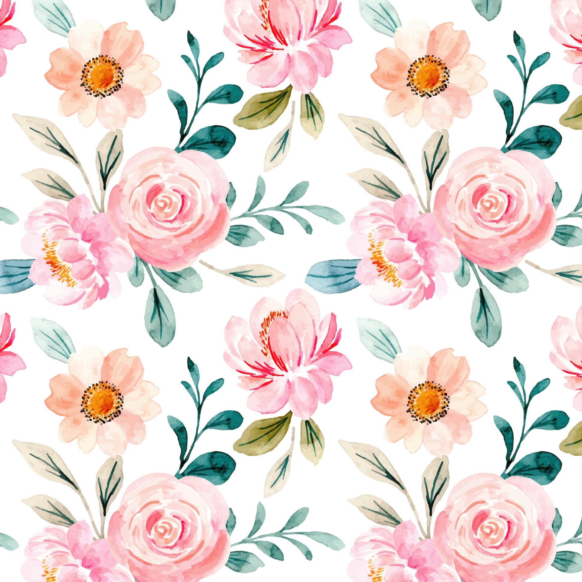 Cottage Chic Flower Seamless Digital Paper - CraftNest - Digital Crafting and Art