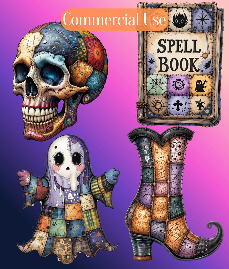Halloween Patchwork Clipart Bundle - CraftNest - Digital Crafting and Art