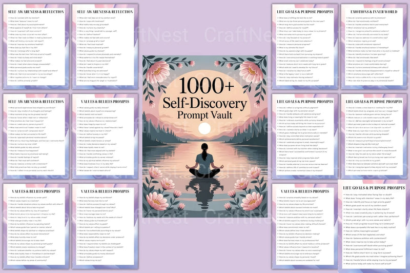 Self Discovery Prompt Vault - CraftNest - Digital Crafting and Art