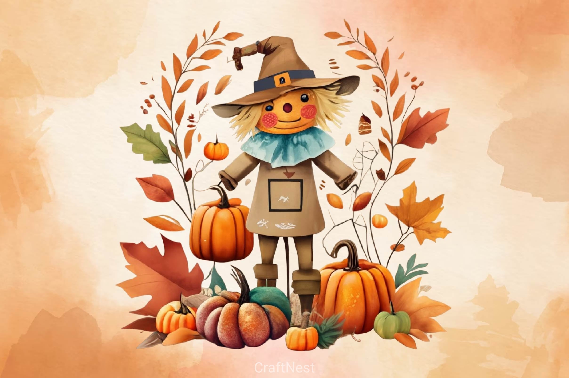 Scarecrow Autumn Clipart Bundle 2 - CraftNest - Digital Crafting and Art