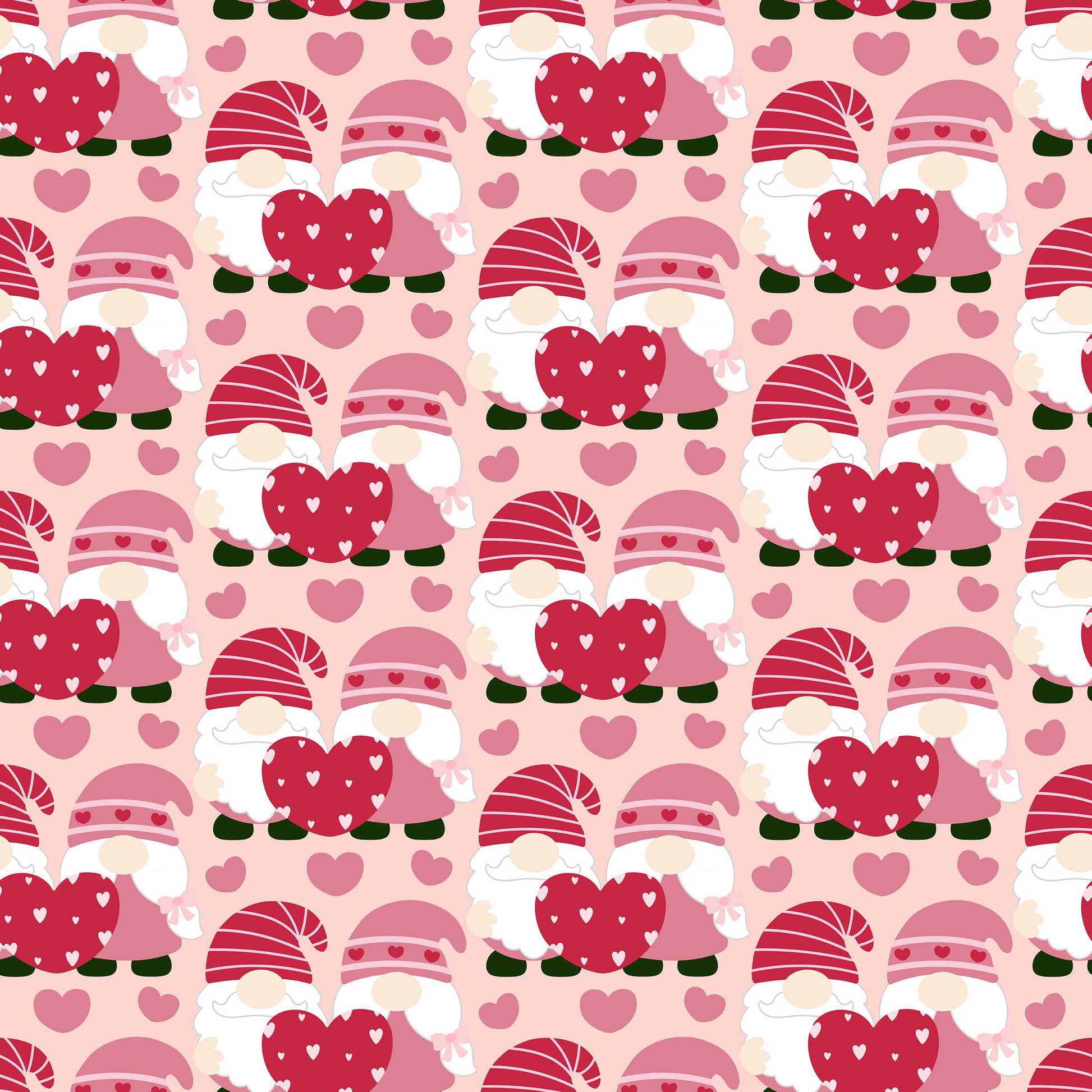 Valentines Day Gnome Seamless Digital Paper - CraftNest - Digital Crafting and Art