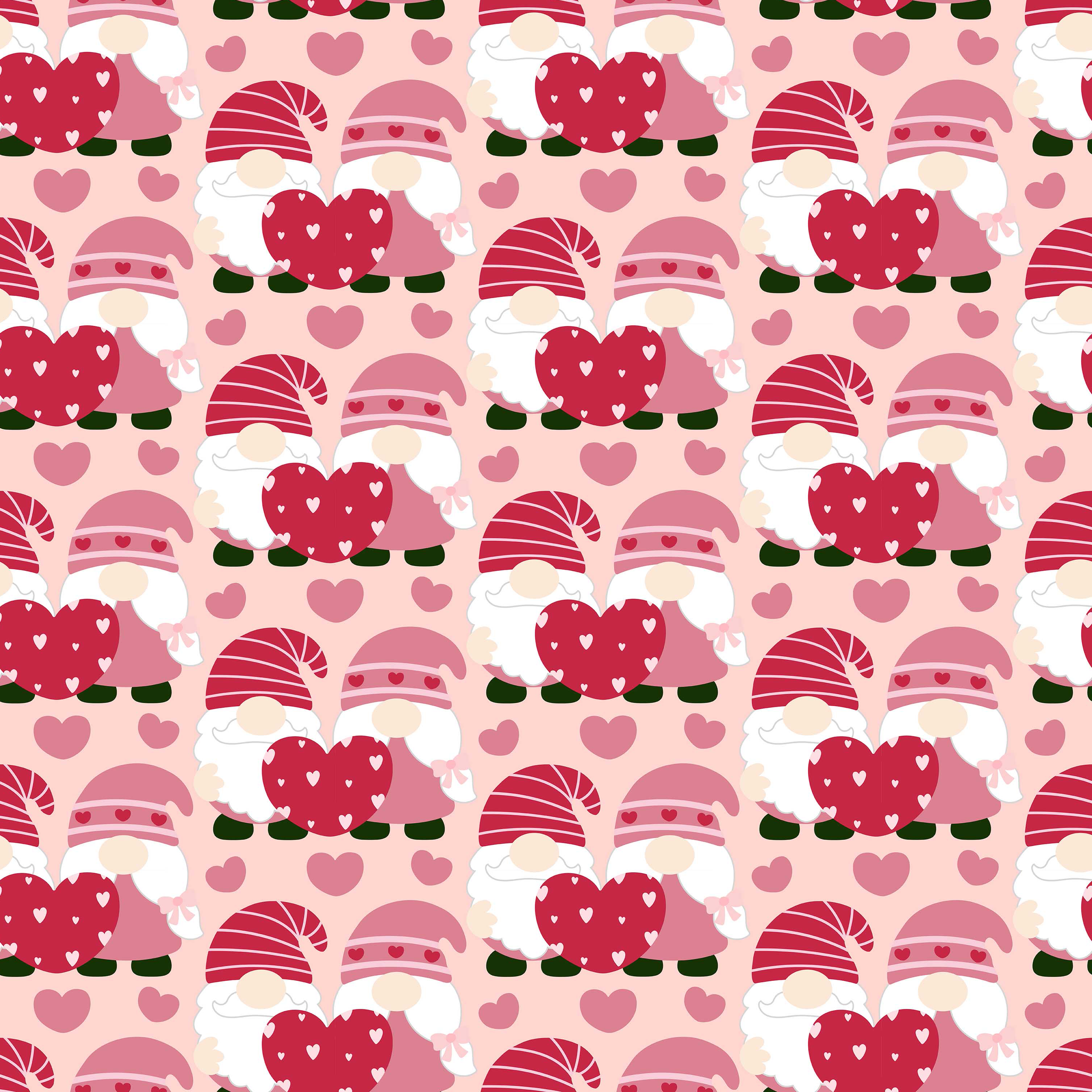 Valentines Day Gnome Seamless Digital Paper - CraftNest - Digital Crafting and Art