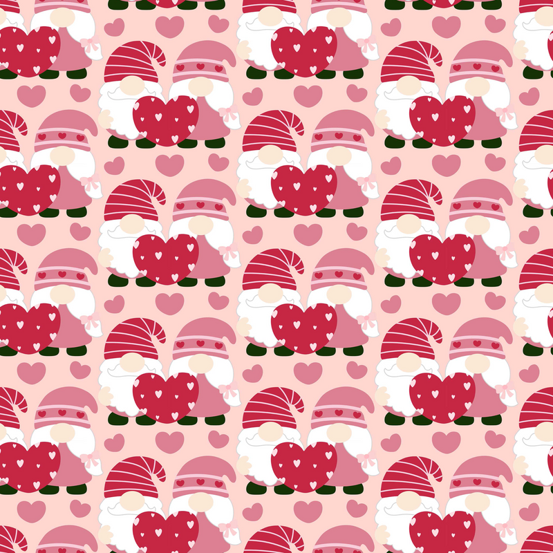 Valentines Day Gnome Seamless Digital Paper - CraftNest - Digital Crafting and Art