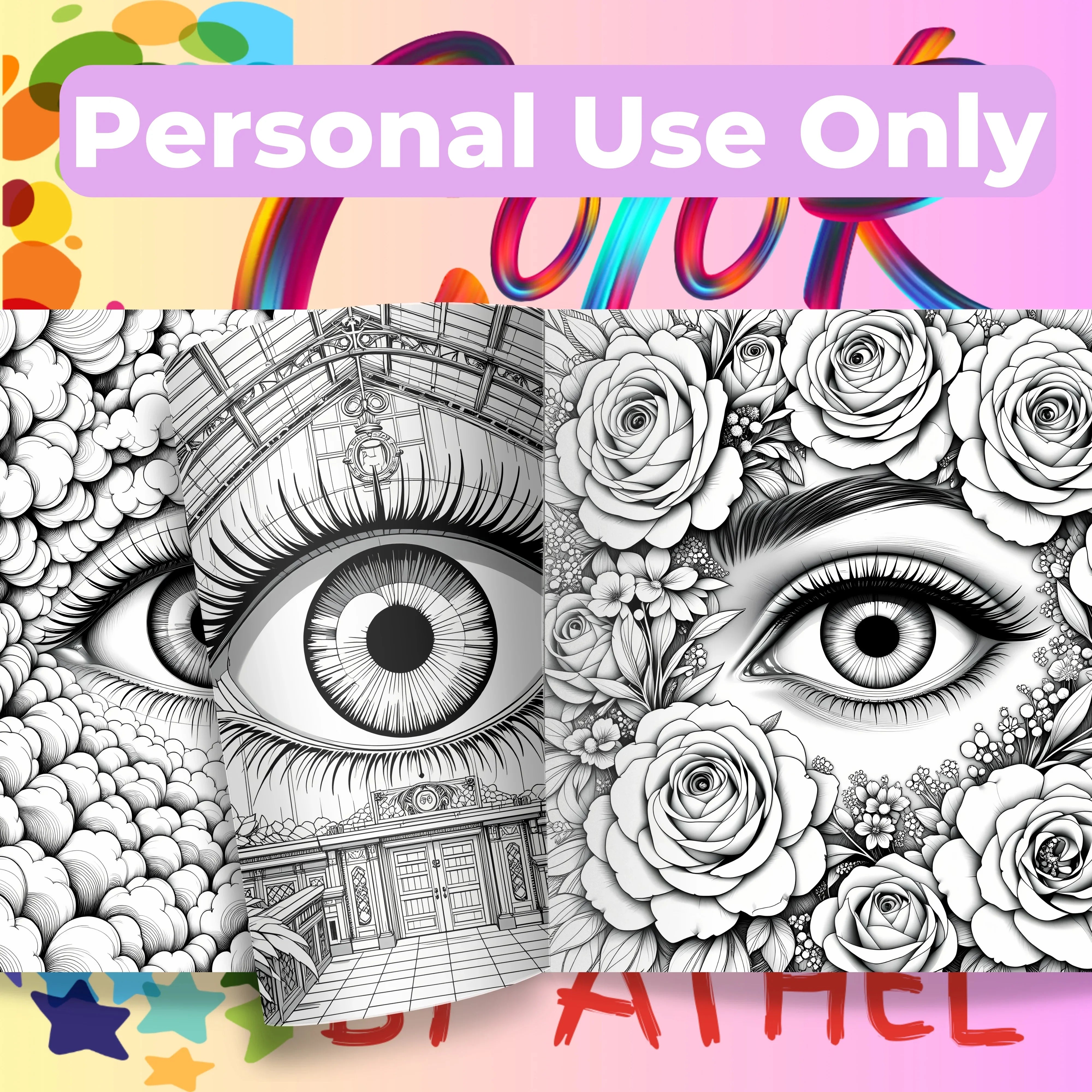 Fantasy Eyes Coloring Book Bundle - CraftNest - Digital Crafting and Art