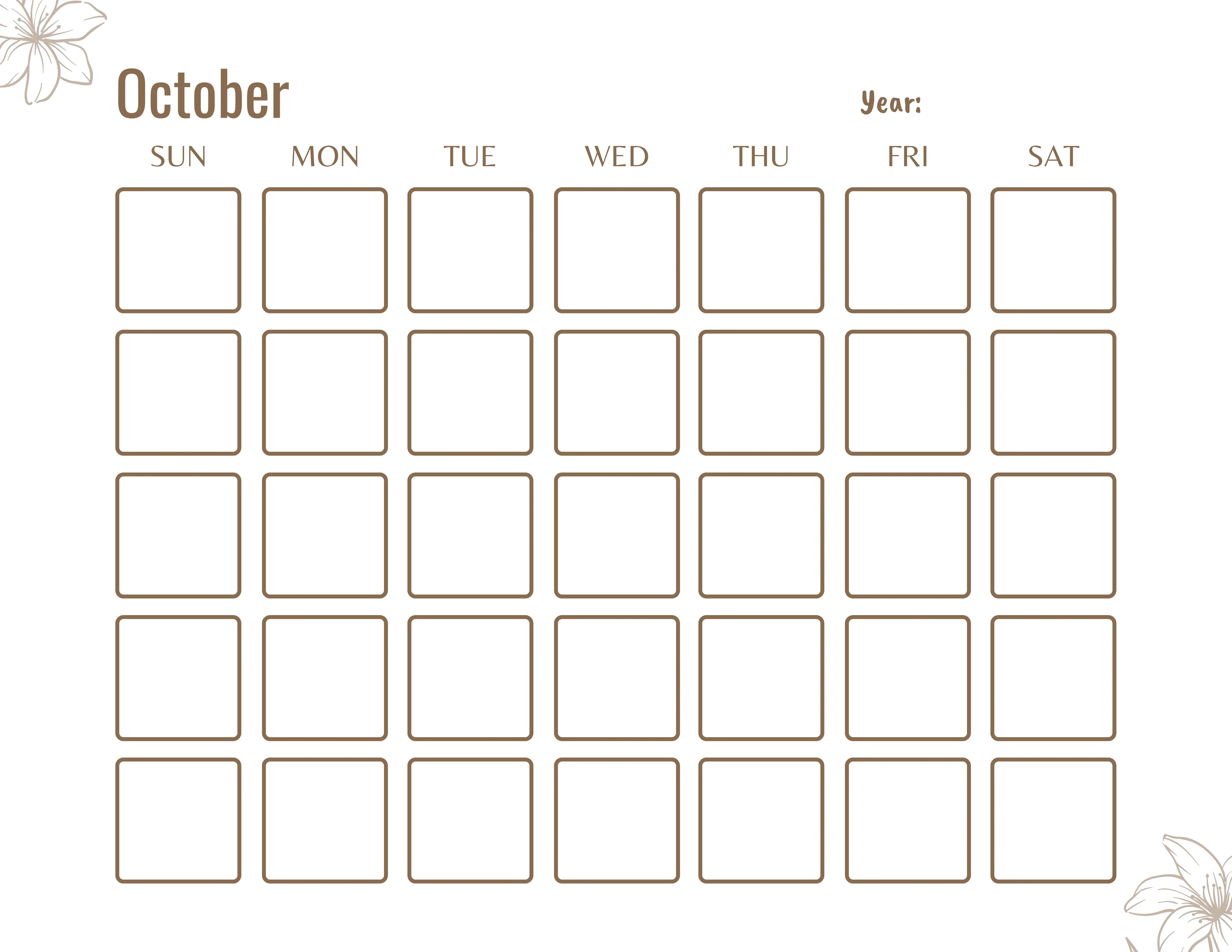 Blank Monthly Calendar KDP Planner - CraftNest - Digital Crafting and Art