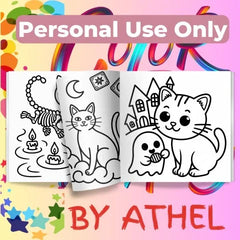 Halloween Cats Coloring Book Bundle - CraftNest - Digital Crafting and Art