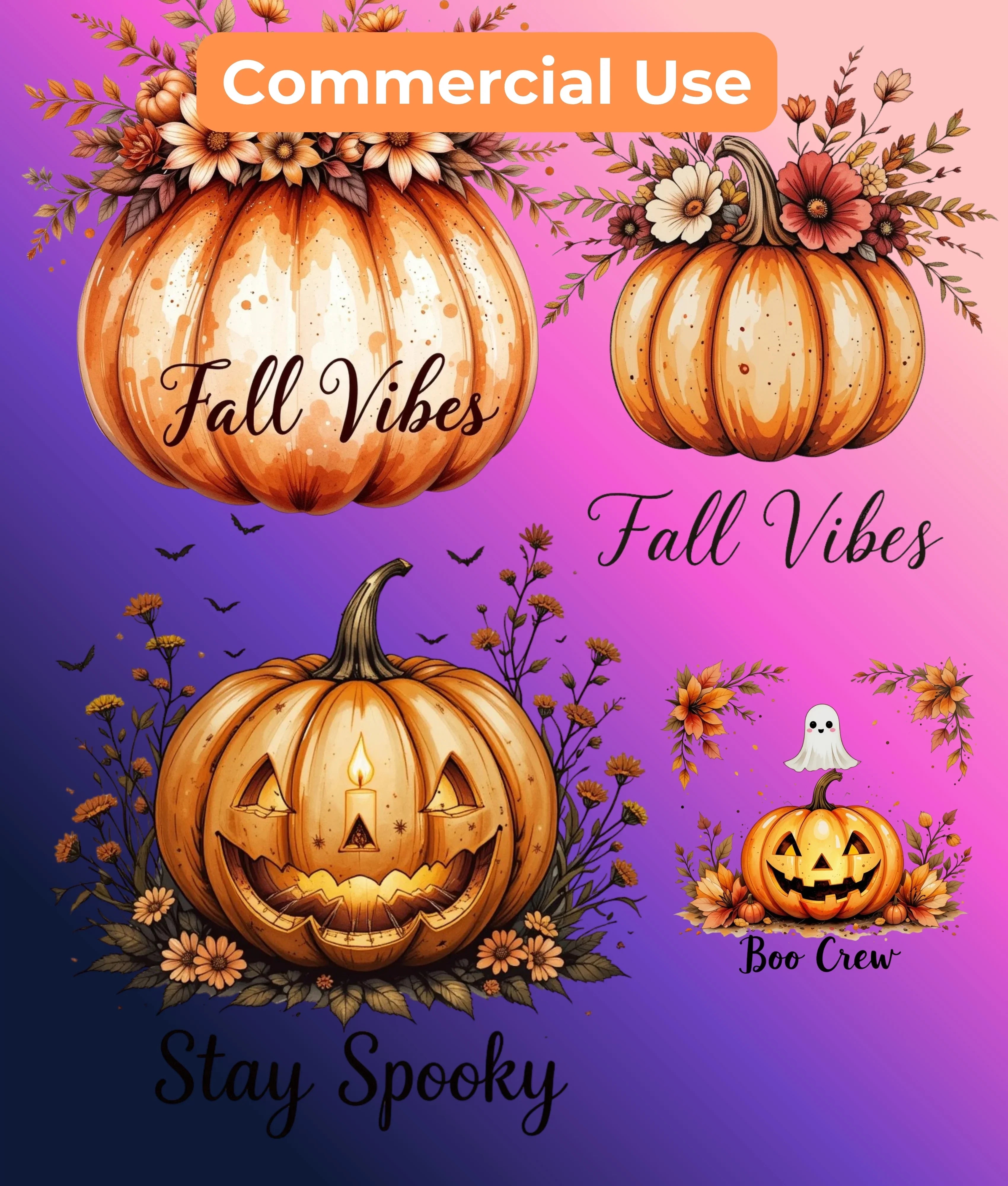 Halloween Pumpkin Clipart Bundle - CraftNest - Digital Crafting and Art