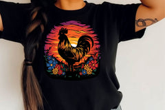 Retro Rooster Chicken Design Clipart Bundle - CraftNest - Digital Crafting and Art