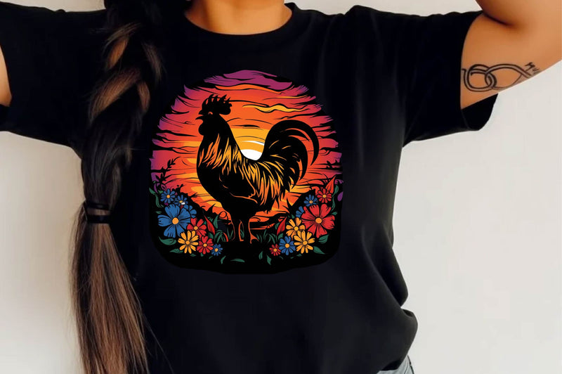 Retro Rooster Chicken Design Clipart Bundle - CraftNest - Digital Crafting and Art